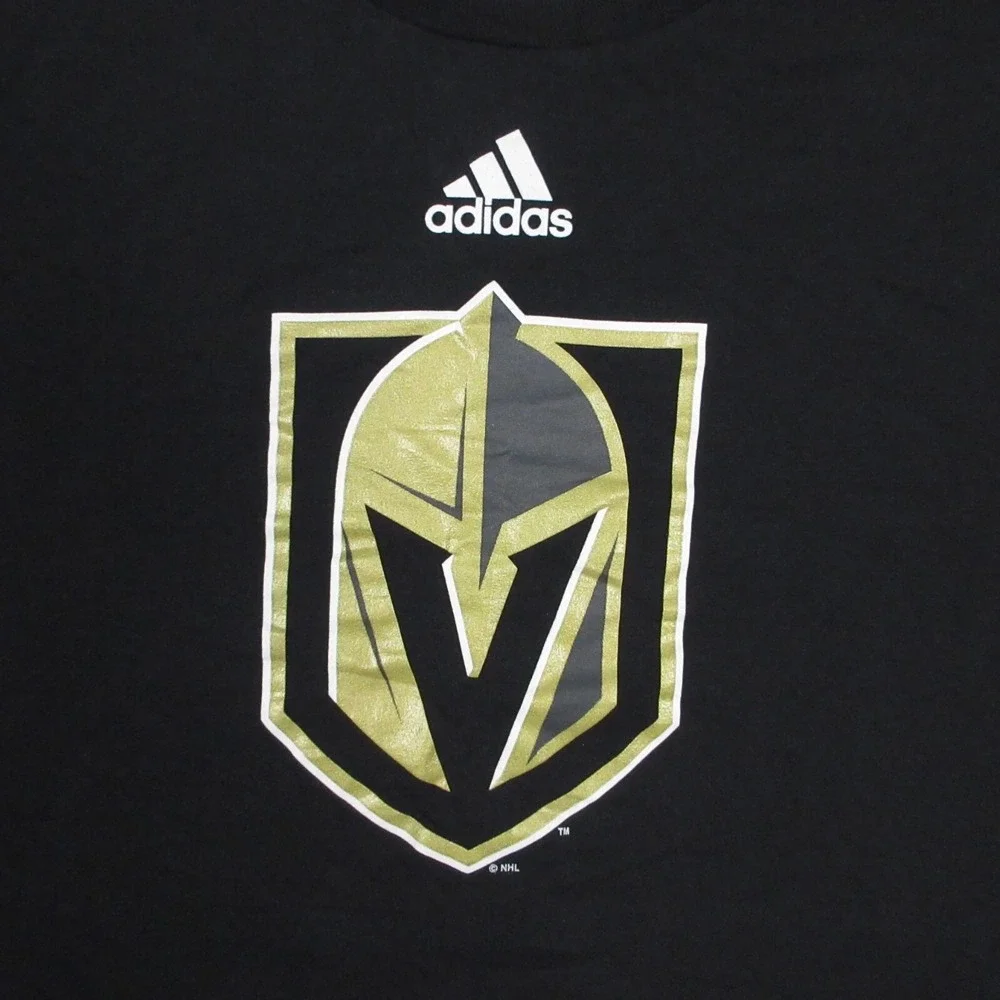 Las Vegas Golden Knights Shirt Mens Large Black Adidas NHL Hockey‎ Logo